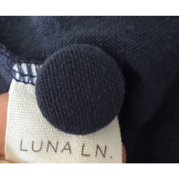 Luna Lane Oversized Shirt Birdie Dress Women’s Size M/L Blue Long Sleeve Cotton - Picture 7 of 8